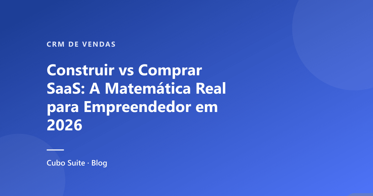 Construir vs Comprar SaaS: A Matemática Real para Empreendedor em 2026