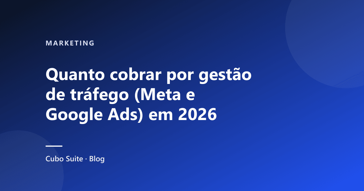 Quanto cobrar por gestão de tráfego (Meta e Google Ads) em 2026