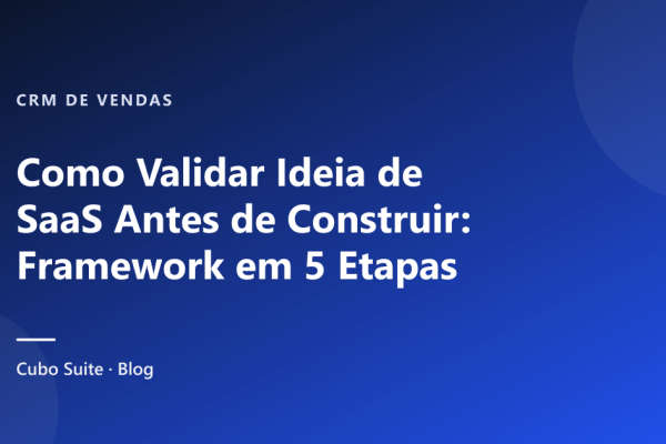 Como Validar Ideia de SaaS Antes de Construir: Framework em 5 Etapas